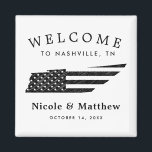 Imã Boas-vindas ao Mapa Minimalista do Tennessee em Na<br><div class="desc">Bem-vindo a Nashville Tennessee USA Map Minimalista Wedding Design é perfeito para receber convidados da cidade para o seu casamento! Embale-o com guloseimas locais para um pacote de boas-vindas extra divertido. Coleção de Casamentos do Tennessee Minimalista perfeita para eventos de casamento, chá de panela e aniversário. - Você pode personalizar...</div>