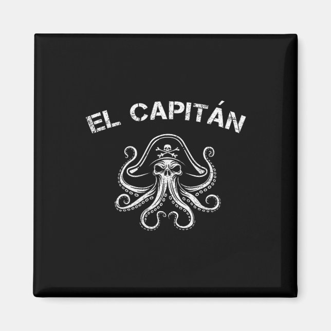 Imã Boat Captain Pontoon Octopus Pirate Nautical Men E (Frente)