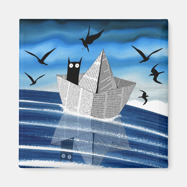 Imã Boat de papel (Frente)