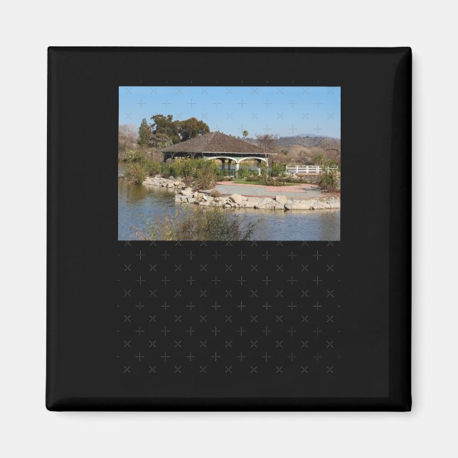Imã Boat House No Lago Lindo Sticker (Frente)