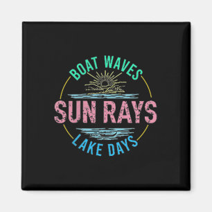 Imã Boat Waves Sun Rays Dias Láteos Dias Fóco Retro 70