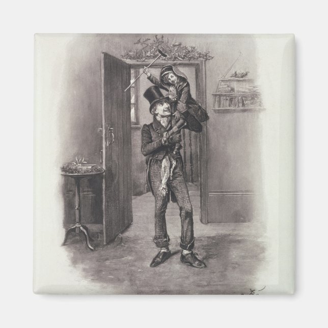 Imã Bob Cratchit e Tiny Tim, de Charles Dickens: (Frente)