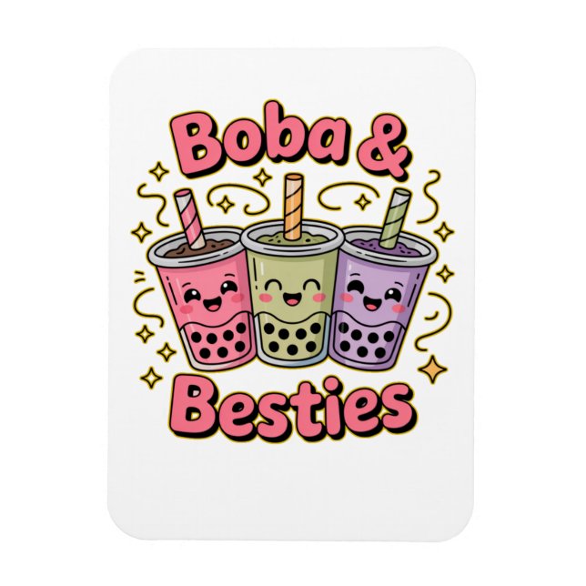 Ímã BOBA & Besties Vibes - Perfeito para Boba Tea Love (Vertical)