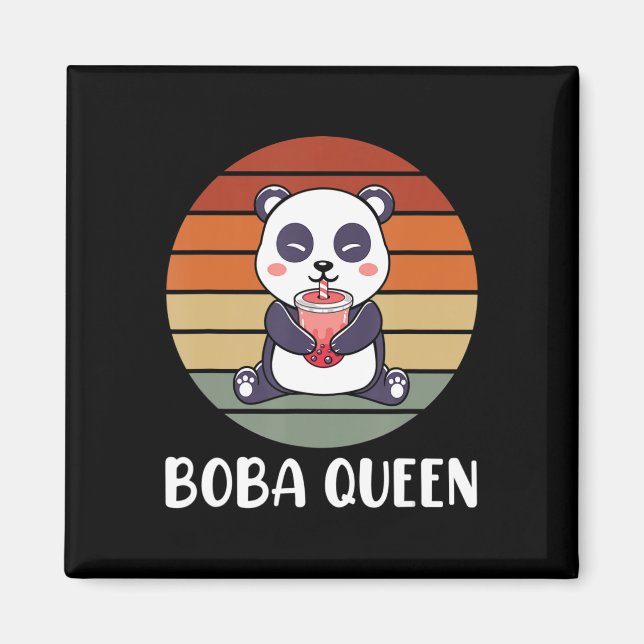 Imã Boba Queen Bubble Tea Japonês Panda Anime Ka (Frente)