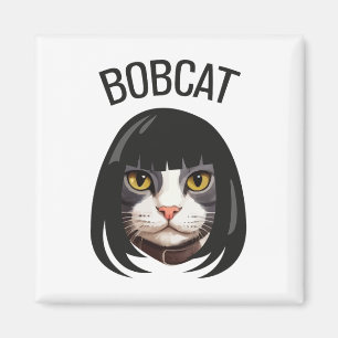 Imã Bobcat Funny Cat Bob Haircut Trending Comedy Cat G
