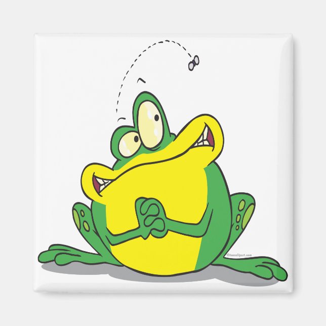 Imã bobo de paciência de sapo fofo para a mosca (Frente)