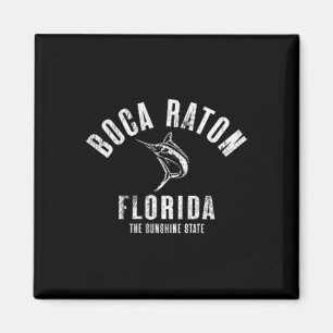 Imã Boca Raton Flórida Praia Fl Retro Vintage Praia Fr