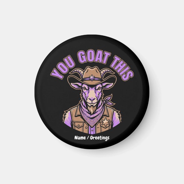 Imã Bode Cowboy Engraçado Design Motivacional Trocadil (Frente)