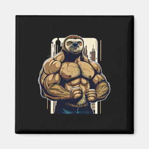 Imã Bodybuilder Sloth Funny Bodybuilding Sloth Malhaçã