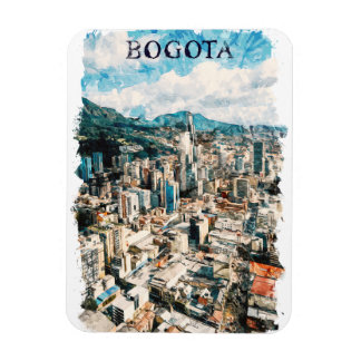 Ímã Bogota Colombia CIty View Watercolor