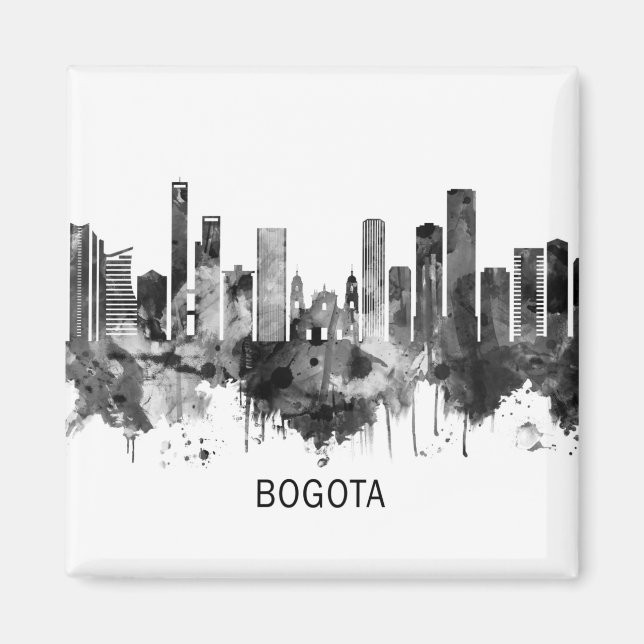 Imã Bogotá Colombia Skyline BW (Frente)