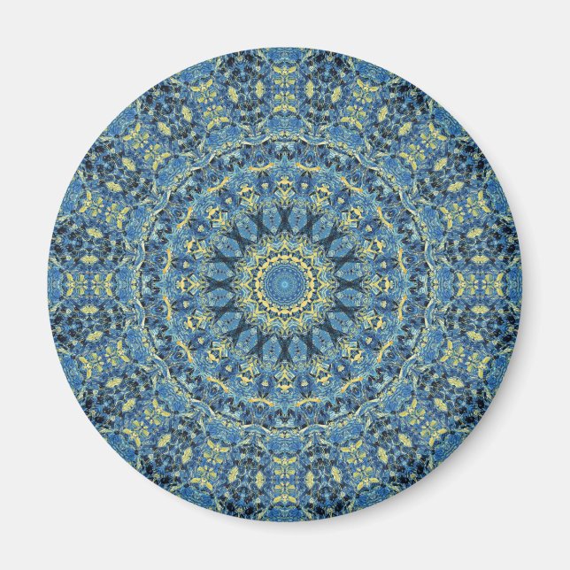 Imã Boho Abstrato Groovy Van Gogh Starry Night Mandala (Frente)