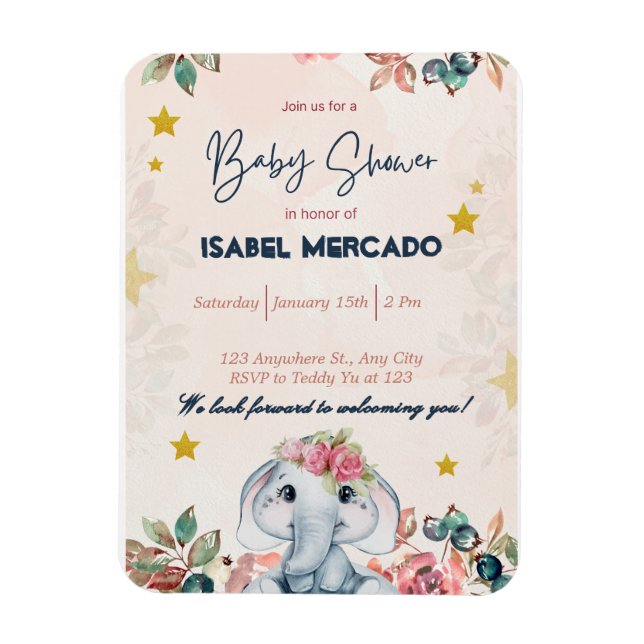 Ímã Boho Baby Shower Invitation – Modern & Stylish (Vertical)