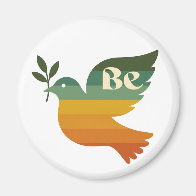 Imã Boho Be Peace Retro Holiday Magnet (Frente)