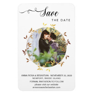 Ímã *~* Boho Boho Botanical Wedding PHOTO Save The Dat