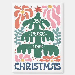 Imã Boho Christmas Tree Joy Peace Love Colorous