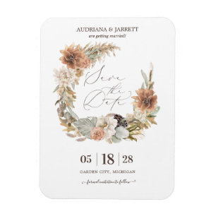 Ímã Boho Dried Floral Pampas Grass outono