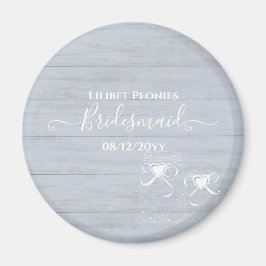 Imã BoHO Dusty Blue Driftwood Casamento Mason Jars