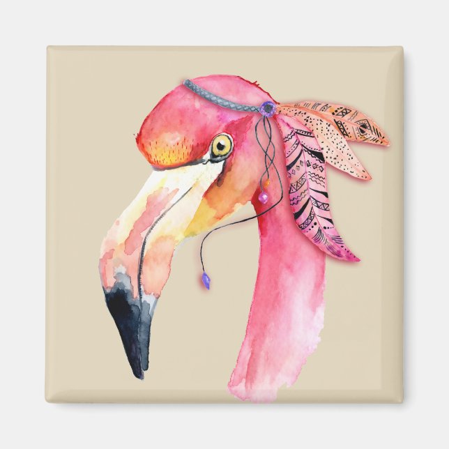 Imã Boho Fiona Flamingo Magnet (Frente)