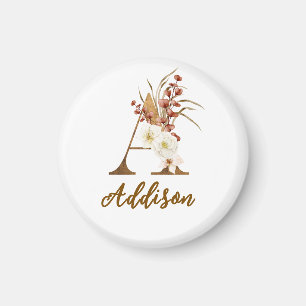 Imã Boho Floral A Monograma Wedding Favor