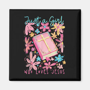 Imã Boho Flower Apenas Uma Menina Que Ama Jesus Religi