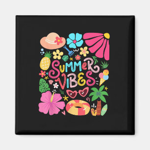 Imã Boho Flower Hello Summer Vibes Funny Beach Life Me