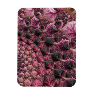 Ímã Boho Funky Eclectic Cor-de-rosa Abstrato Fractal