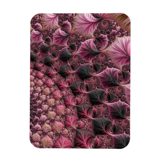 Ímã Boho Funky Eclectic Cor-de-rosa Abstrato Fractal (Vertical)