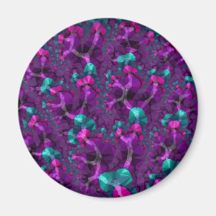 Imã Boho Hippie Jewel Tone Colorido Fractal Poly Baixo