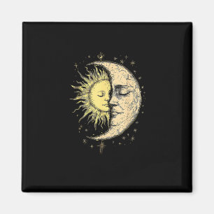 Imã Boho Místico Sol E Vintagem Estética Da Lua
