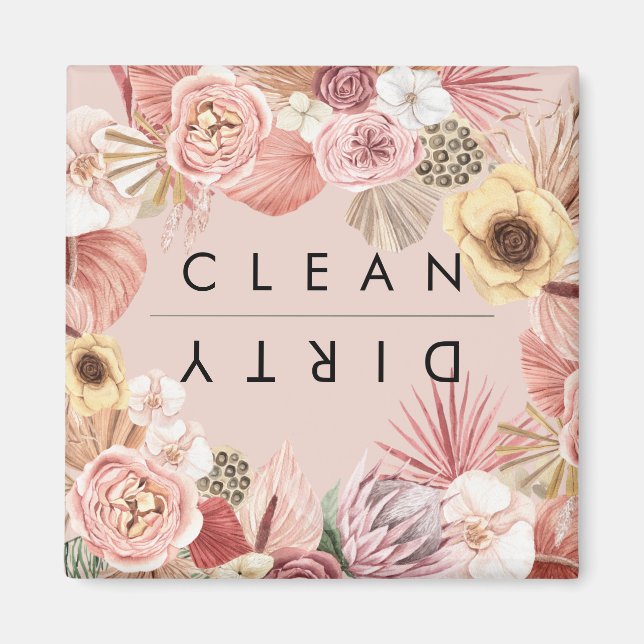 Imã Boho Multicolor Floral Collage Rosa (Frente)