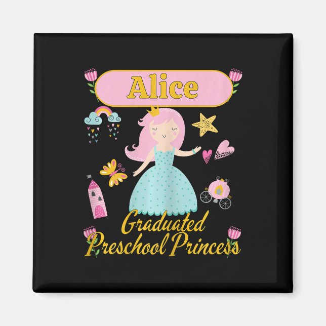 Imã Boho Princesa Alice 2026 Pré-Escolar Personalizado (Frente)