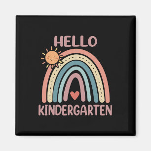 Imã Boho Rainbow Heart For Teachers Women Hello Kinder