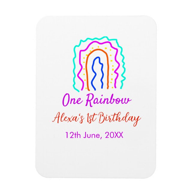 Ímã Boho Rainbow, um aniversário de crianças brilhante (Vertical)