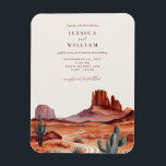 Ímã Boho Watercolor Desert Invitation Magnet<br><div class="desc">Personalize facilmente seu ímã de convite para casamento com este modelo editável. Possui design de tipografia elegante mínima com fundo deserto de aquarela.</div>