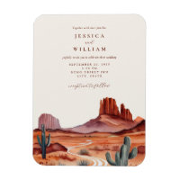 Boho Watercolor Desert Invitation Magnet