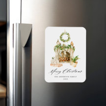 Boho Watercolor Lareira com Greenery Non-Photo