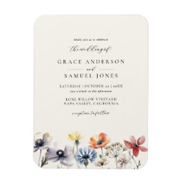 Ímã Boho Watercolor Wildflower Wedding