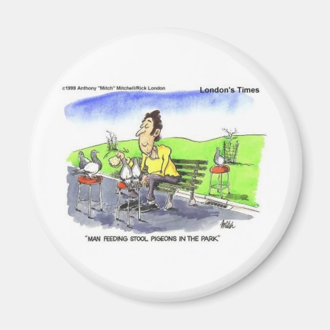 Imã Boinas de Stool Ofertas Engraçadas Camisetas e Col (Frente)