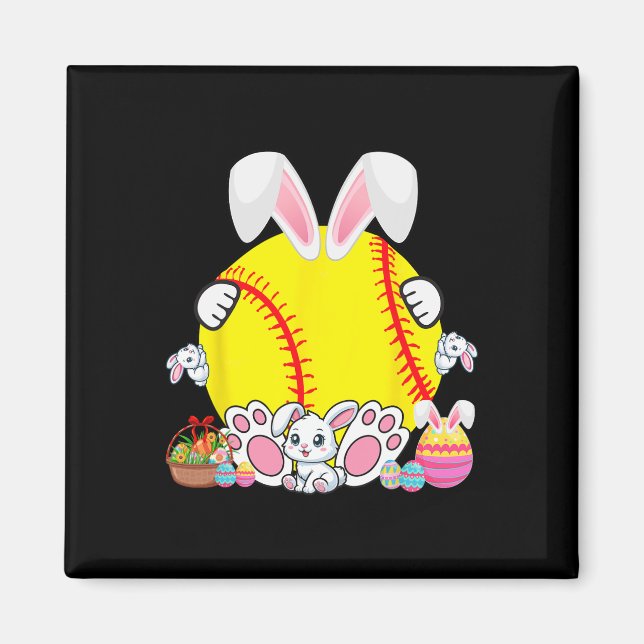 Imã Bola Bunny Sofball Fumaça Páscoa Jogador de Ventil (Frente)
