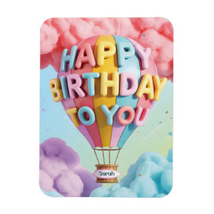 Ímã Bola de Ar Quente "Feliz Aniversário" 3D Caprichos