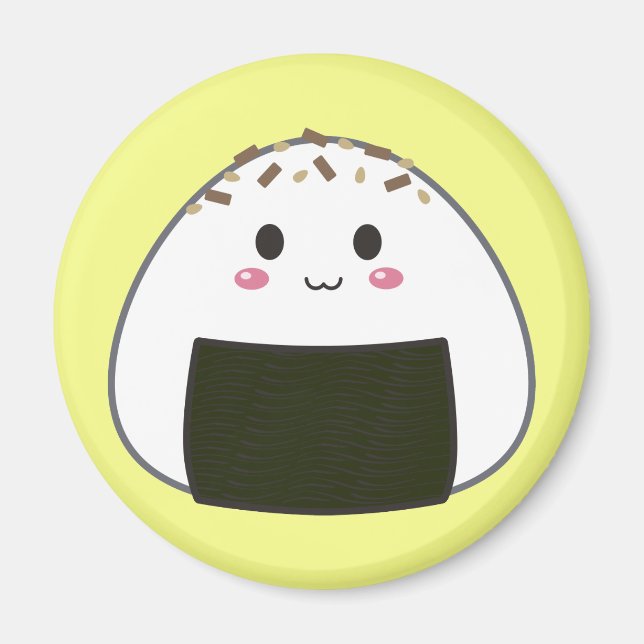 Imã Bola de Arroz "Onigiri" de Kawaii com Toppings (Frente)