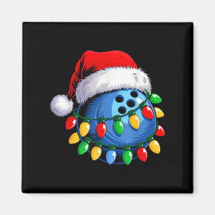 Imã Bola de boliche Santa Hat Boliche de Natal Xmas Li
