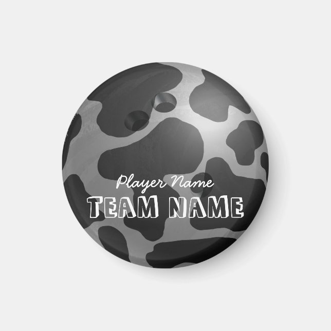 Imã Bola de Boliche Vaca Cinza (Frente)