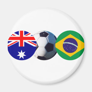 Imã Bola de Futebol Austrália e Brasil Bandeira do MU