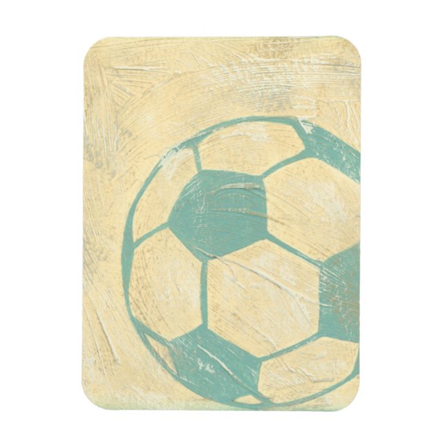 Ímã Bola de Futebol Azul Pastel de Chariklia Zarris (Vertical)