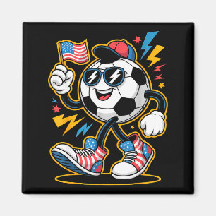 Imã Bola de Futebol Bandeira Americana Óculos de Sol M
