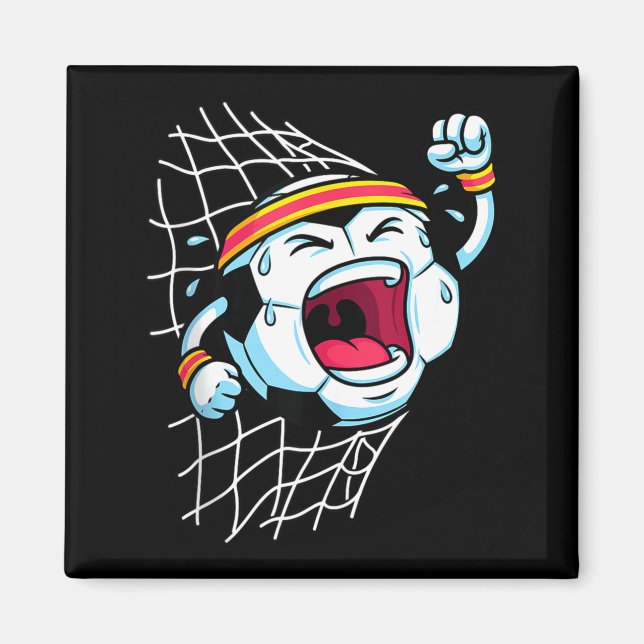 Imã Bola de Futebol de Desenho Animado Divertida Quebr (Frente)