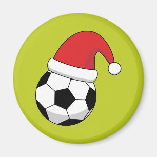 Imã Bola De Futebol De Natal Com Chapéu De Papai Noel