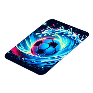 Ímã Bola de Futebol de Onda Futurista Oceano Surf